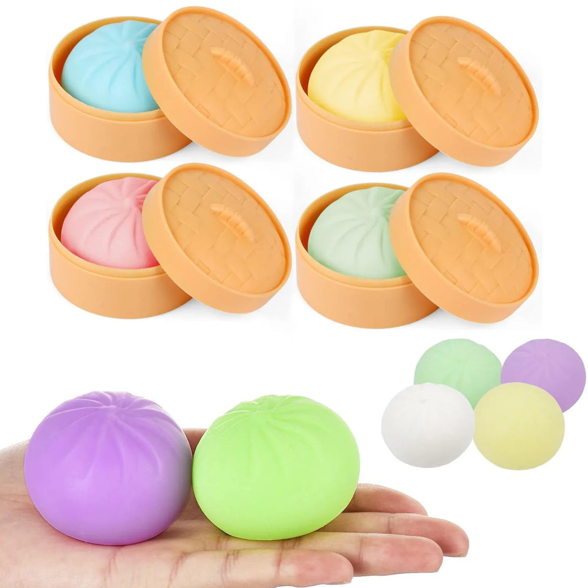 Colorful Dumpling Squishy Steamer Set