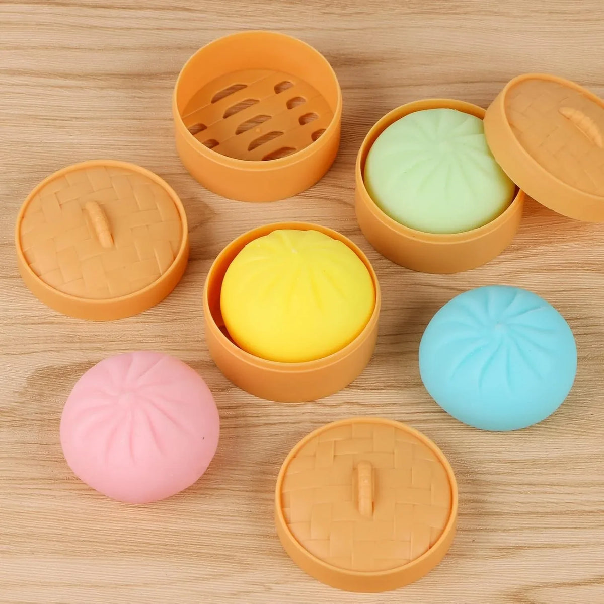Colorful Dumpling Squishy Steamer Set